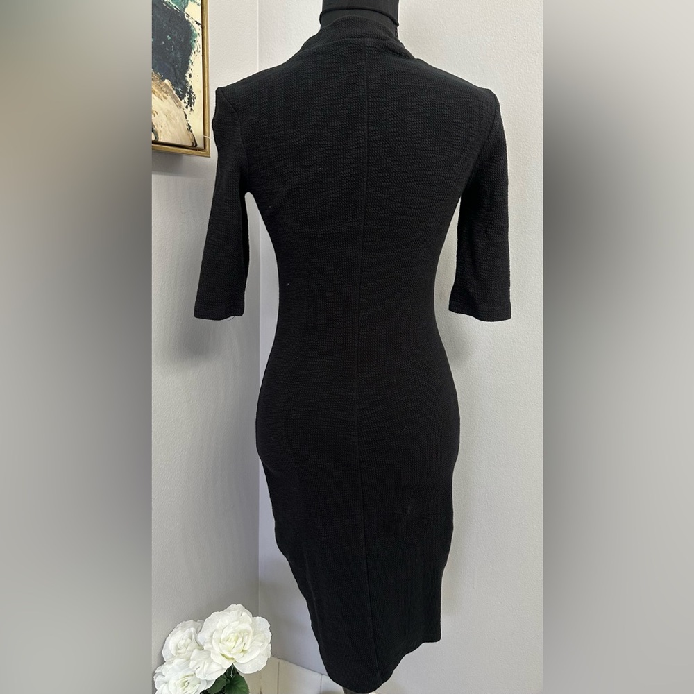 Zara Black Midi Bodycon Dress - Picture 3 of 4